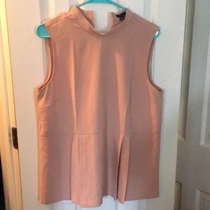 High neck tank blouse in blush